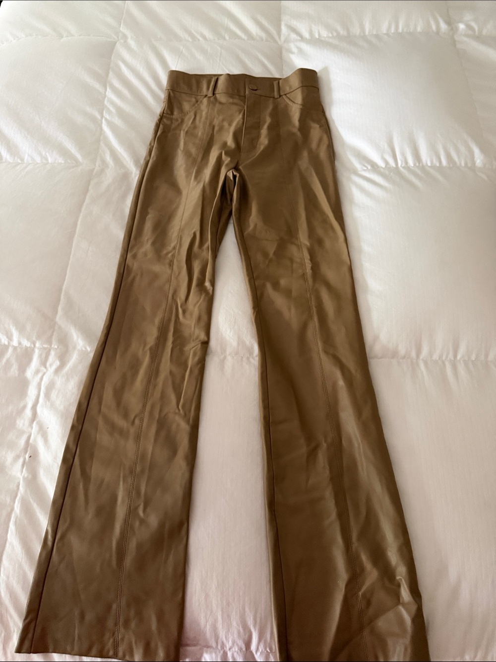 Zara Wide-Leg High-Waist Pants in Brown